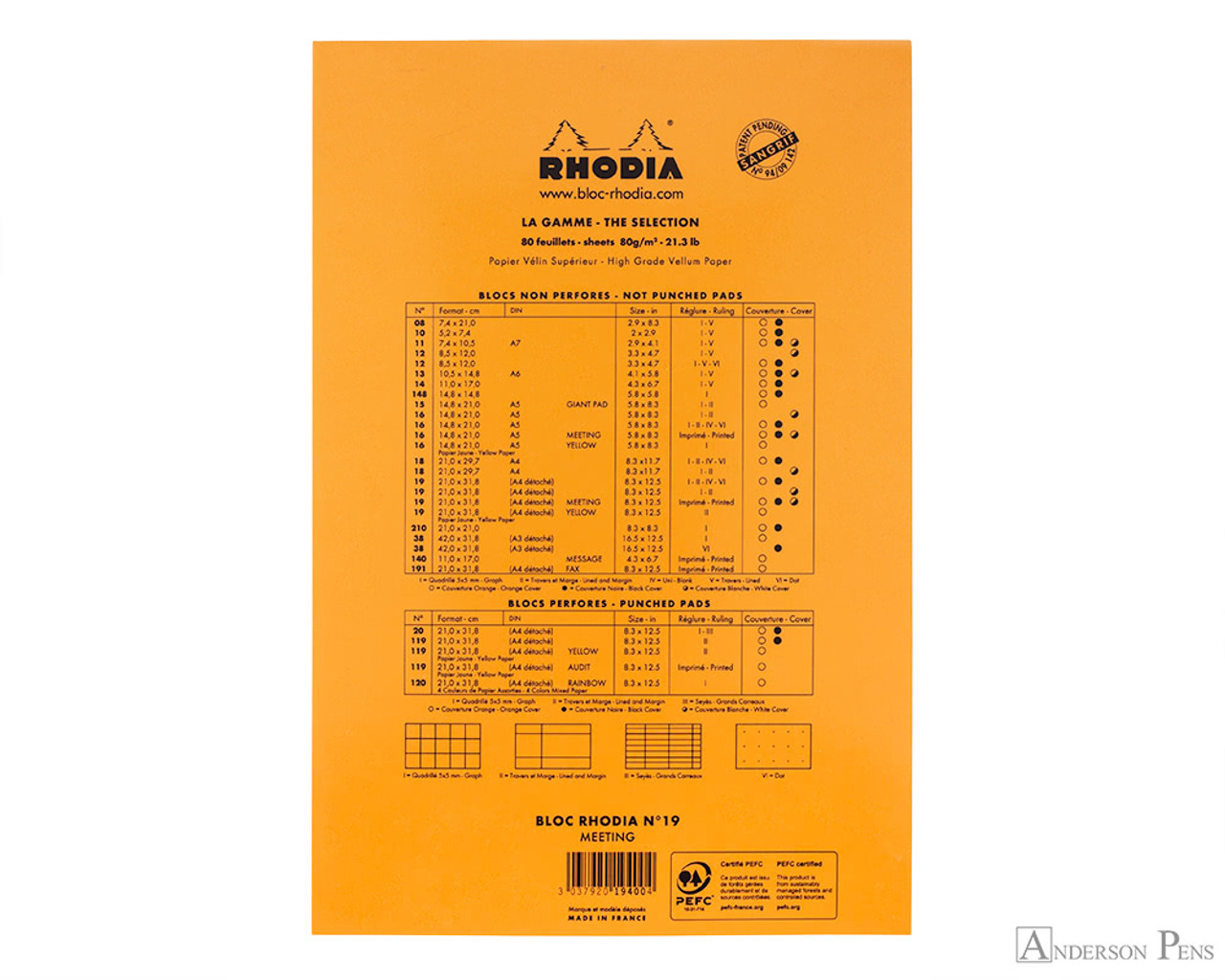 Bloc Rhodia No. 11 Graph Paper Pad