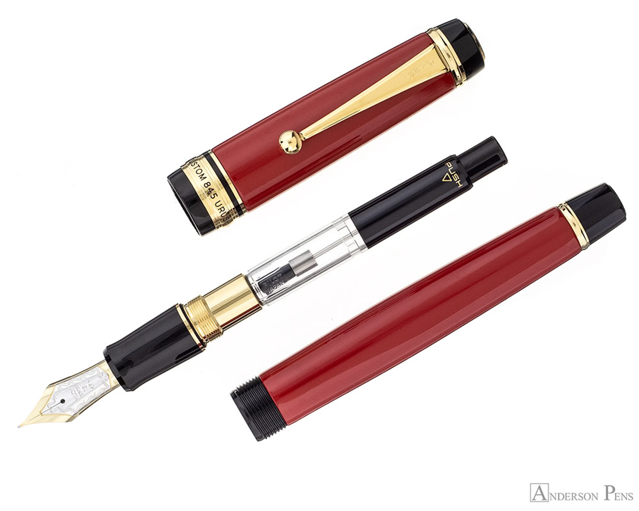 Pilot Custom 845 Urushi Fountain Pen - Vermillion - Anderson Pens