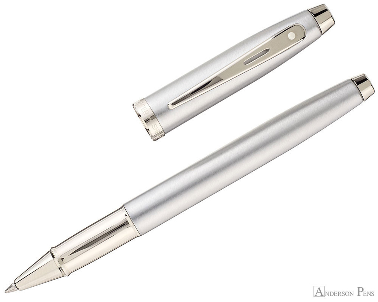 Sheaffer 100 Rollerball - Brushed Chrome - Anderson Pens, Inc.