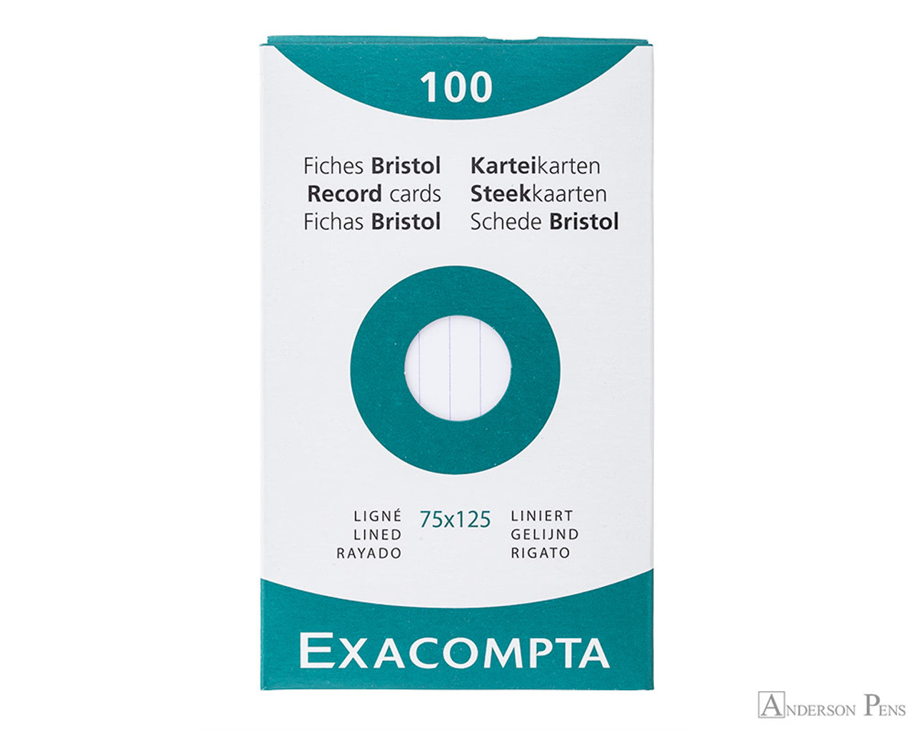 Exacompta Index Cards - 3 x 5, Lined - White
