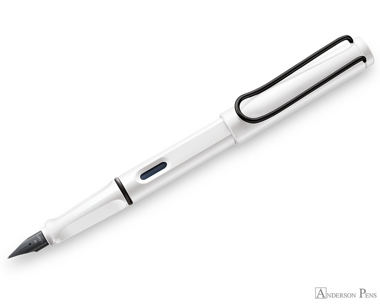 Lamy Safari Fountain Pen - Special Edition White with Black Clip - Anderson  Pens, Inc.