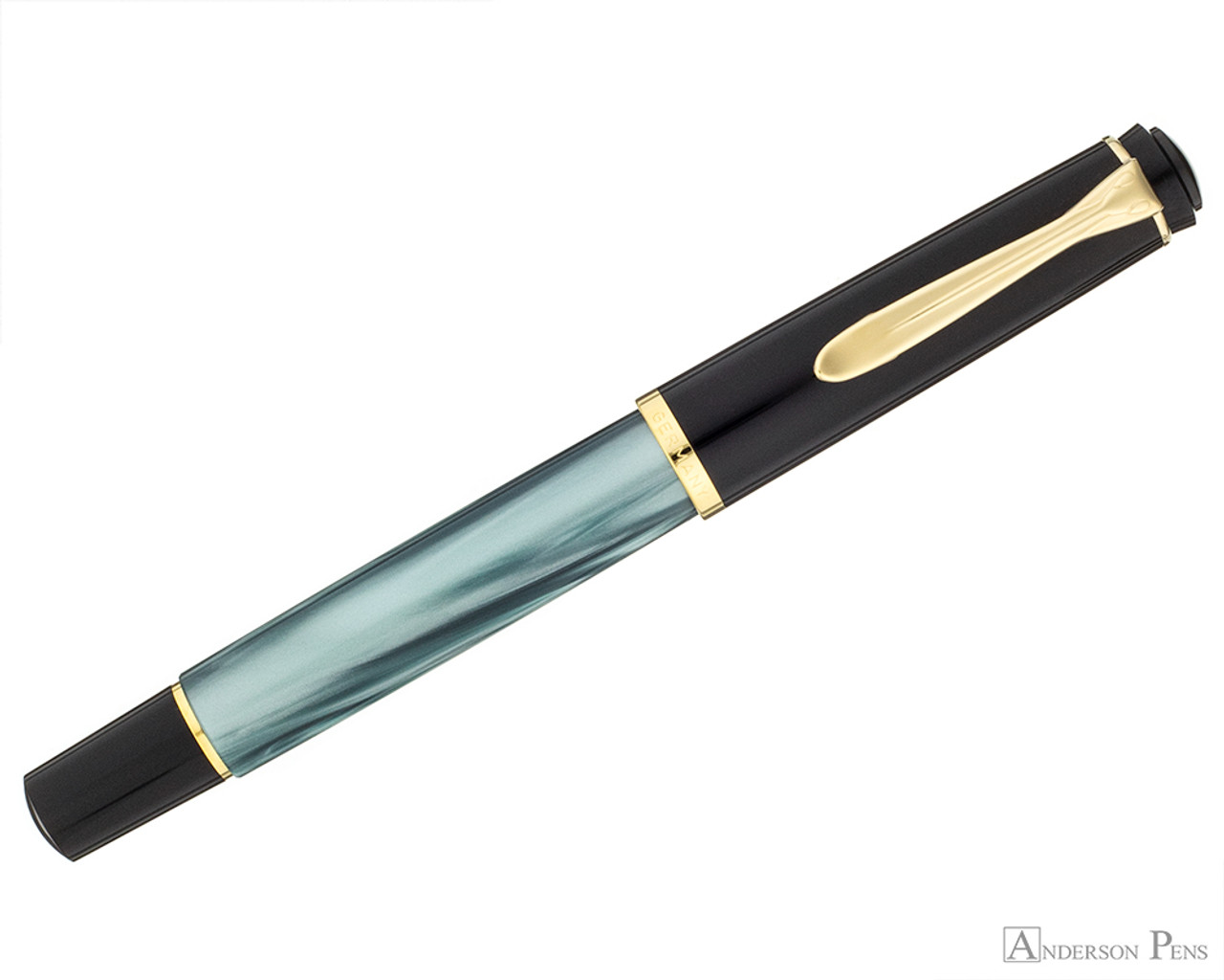 Pelikan Souveran M200 Fountain Pen - Green Marble - Anderson Pens