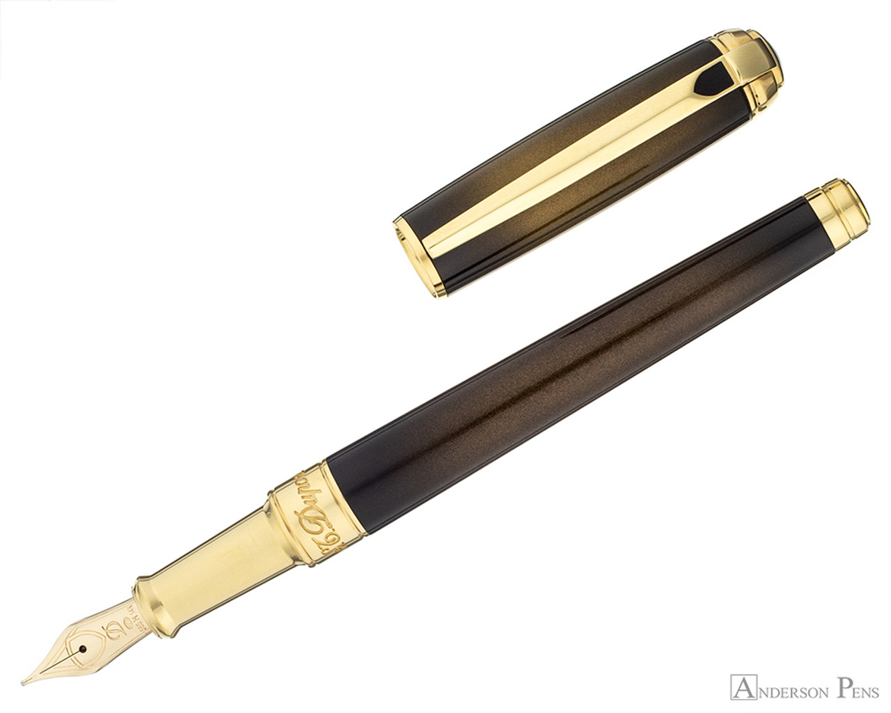 S.T. Dupont Line D Medium Fountain Pen - Sunburst Black - Anderson ...