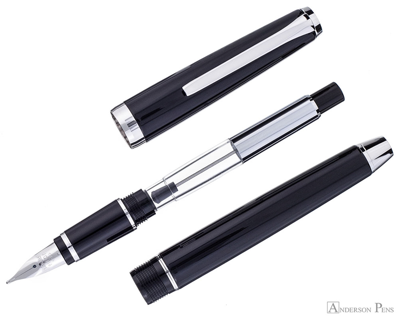 Pilot Metal Falcon Fountain Pen - Black - Anderson Pens, Inc.