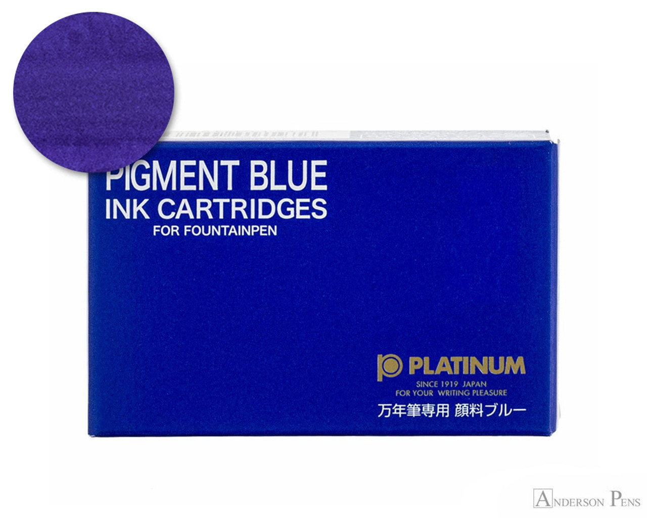 Platinum Pigmented Blue Ink Cartridges (10 Pack) - Anderson Pens, Inc.