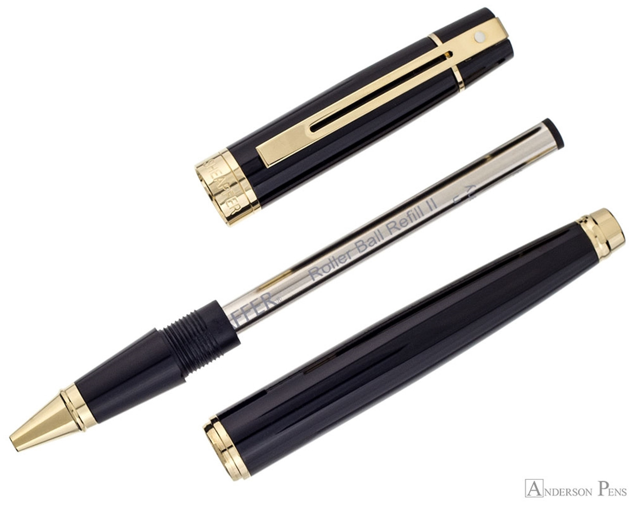 Sheaffer 300 Rollerball - Black with Gold Trim