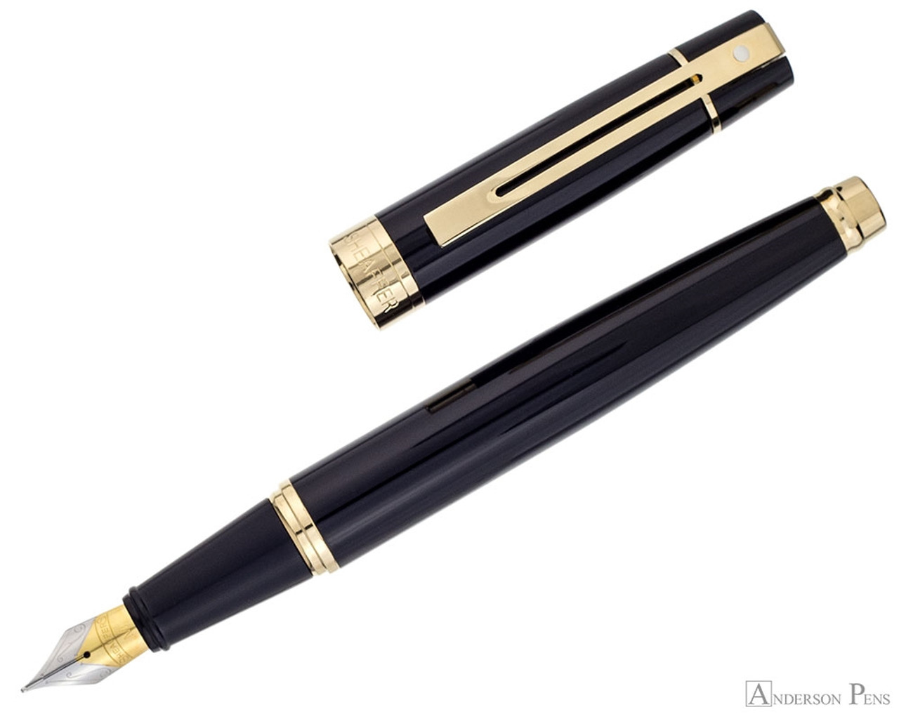 Sheaffer 300 Fountain Pen - Black with Gold Trim - Anderson Pens, Inc.