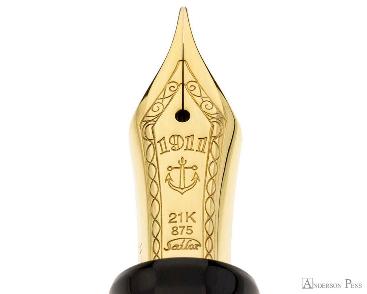 Sailor 1911 Large Fountain Pen - Black with Gold Trim - Anderson