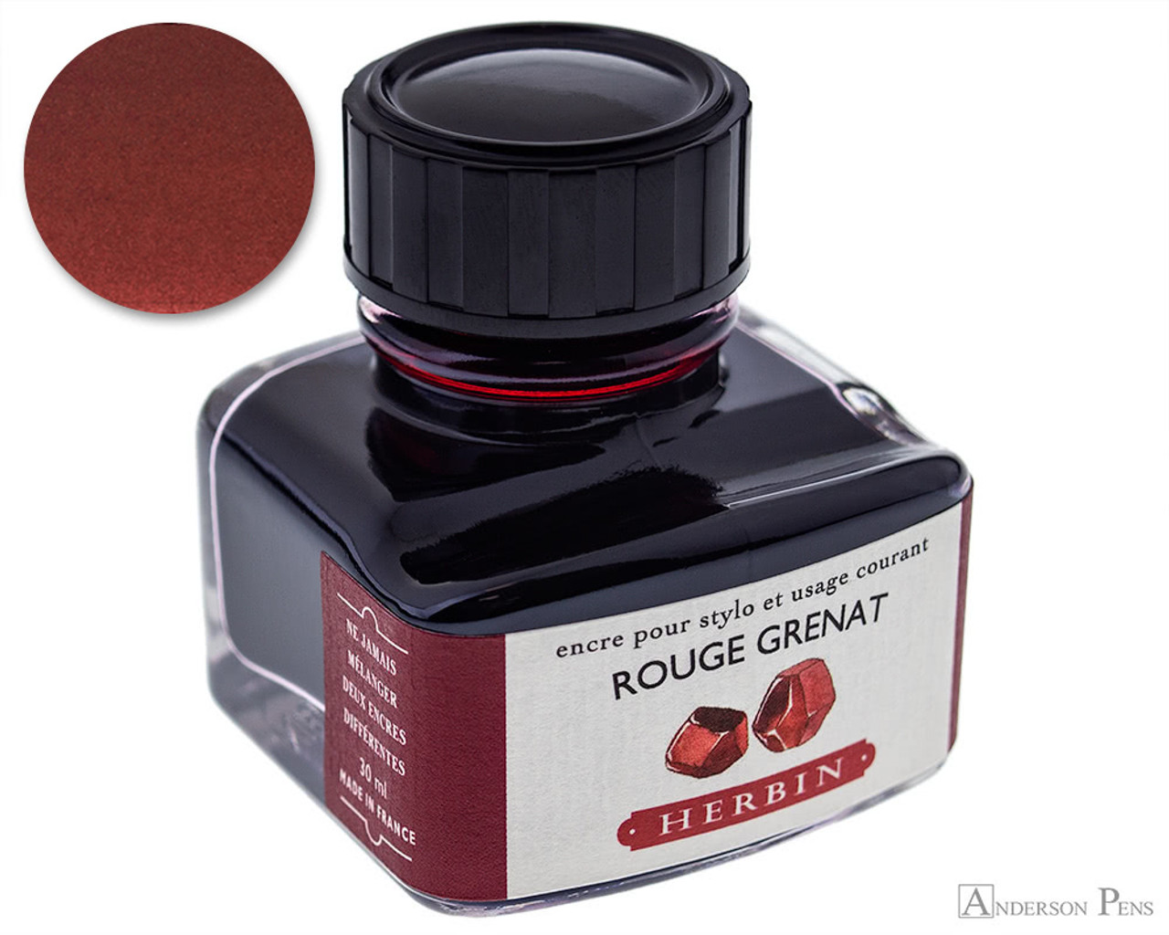 J.Herbin Fountain Pen Ink - 30ml bottle - Rouge Grenat
