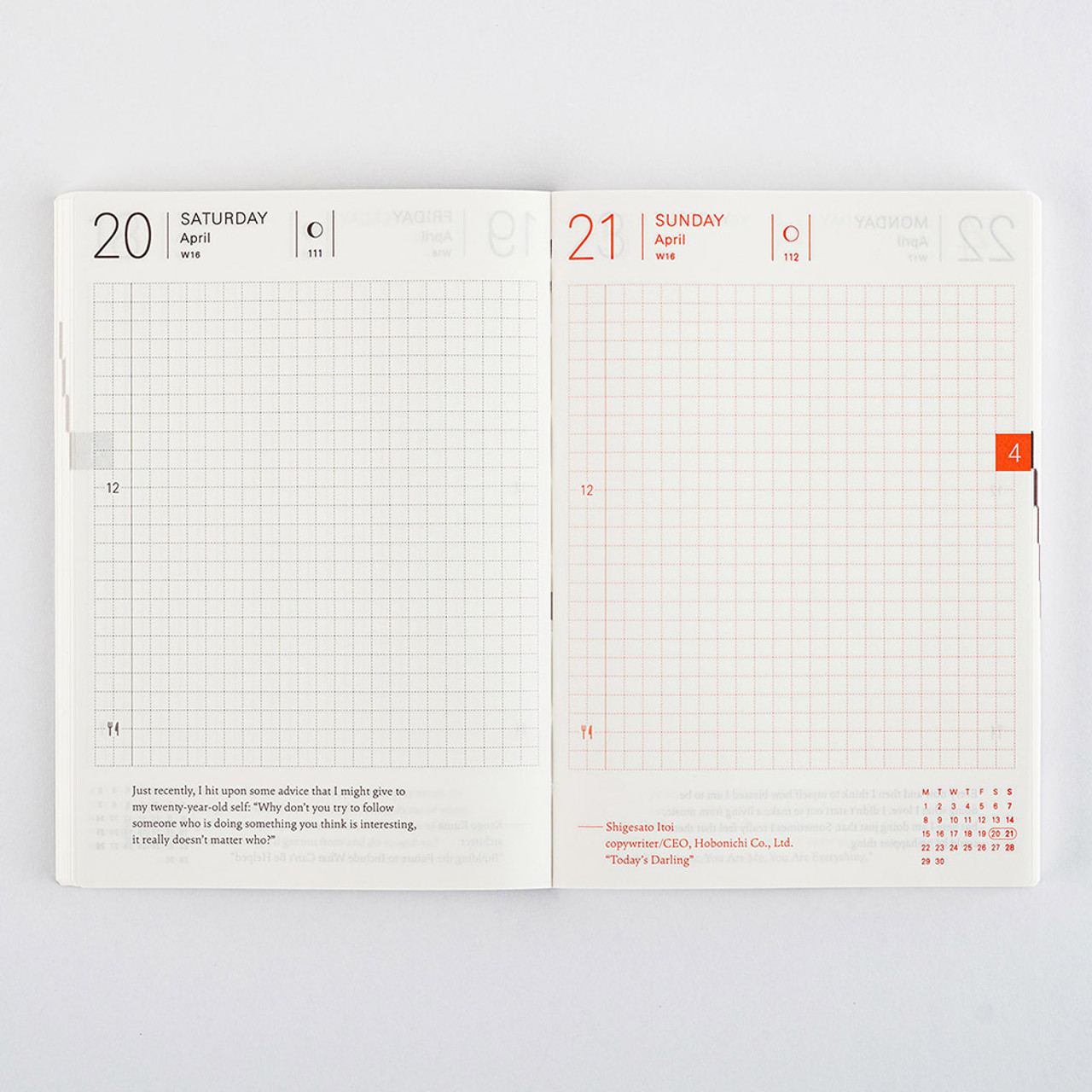 Hobonichi Techo Original Book [English/A6/January 2024 Start/Monday Start]