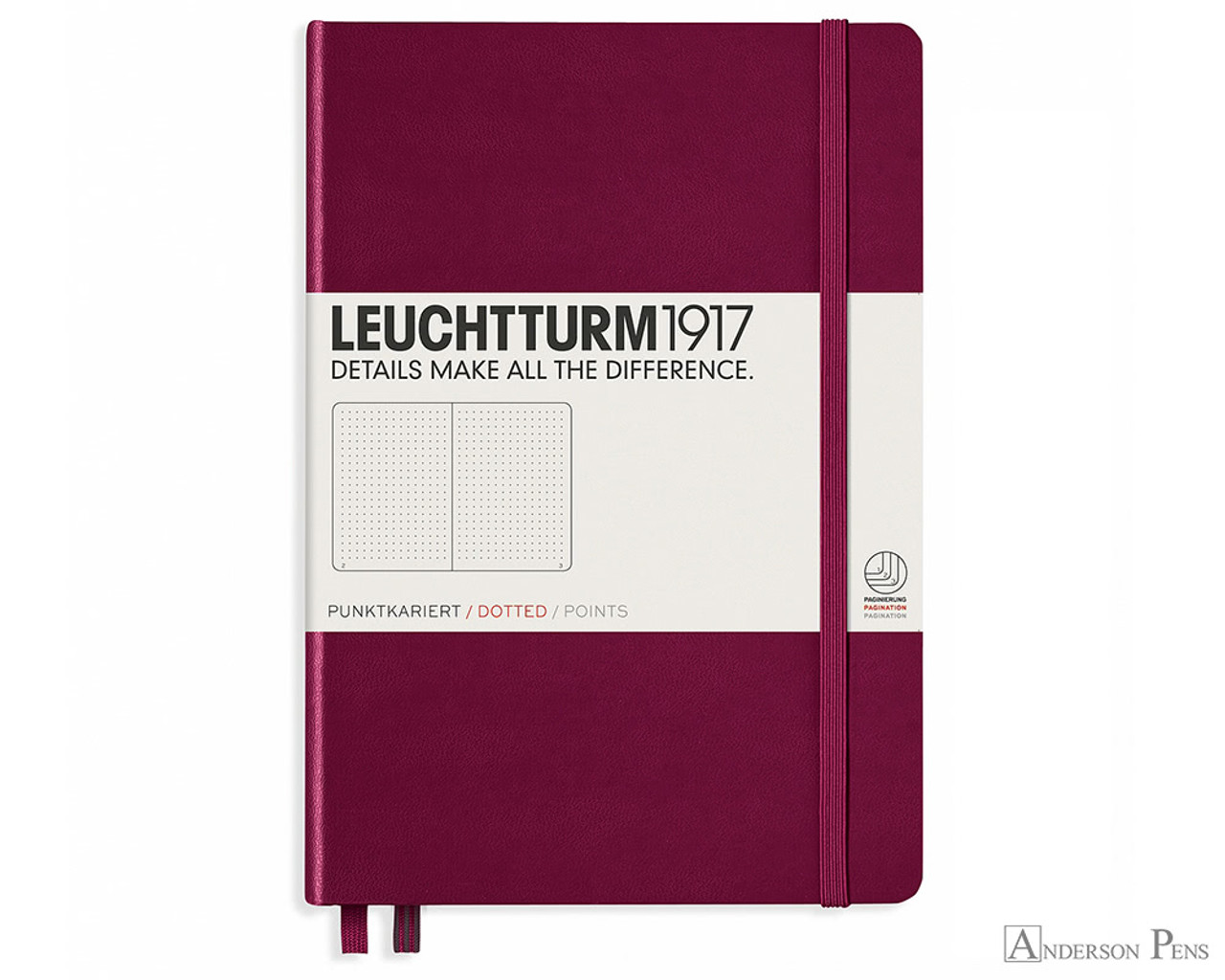 Leuchtturm1917 Medium A5 Dotted Hardcover Notebook (Orange) - 249 Numbered  Pages