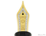 Sailor Pro Gear Realo Fountain Pen - Black with Gold Trim - Nib Closeup
