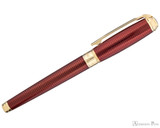 S.T. Dupont Line D Large Rollerball - Diamond Guilloche Ruby with Vermeil Trim - Profile