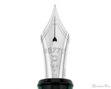 Platinum 3776 Century Fountain Pen - Laurel Green with Rhodium Trim - Nib Closeup