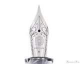 Penlux Masterpiece Grande Fountain Pen - Snowflake - Steel Nib Closeup