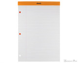 Rhodia No. 18 Staplebound Three Holed Notepad - A4, Lined - Orange - Open