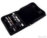 Girologio 12 Pen Case - Black Leather - Open with Pens