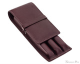 Girologio 3 Pen Case - Brown Leather