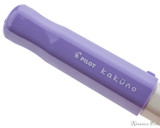 Pilot Kakuno Fountain Pen - White with Purple Cap, Fine Nib - Cap