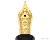Sailor 1911 Standard Fountain Pen - Black with Gold Trim - Nib Closeup