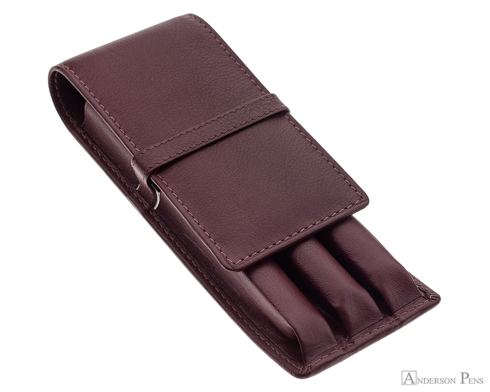 leather 3 pen case