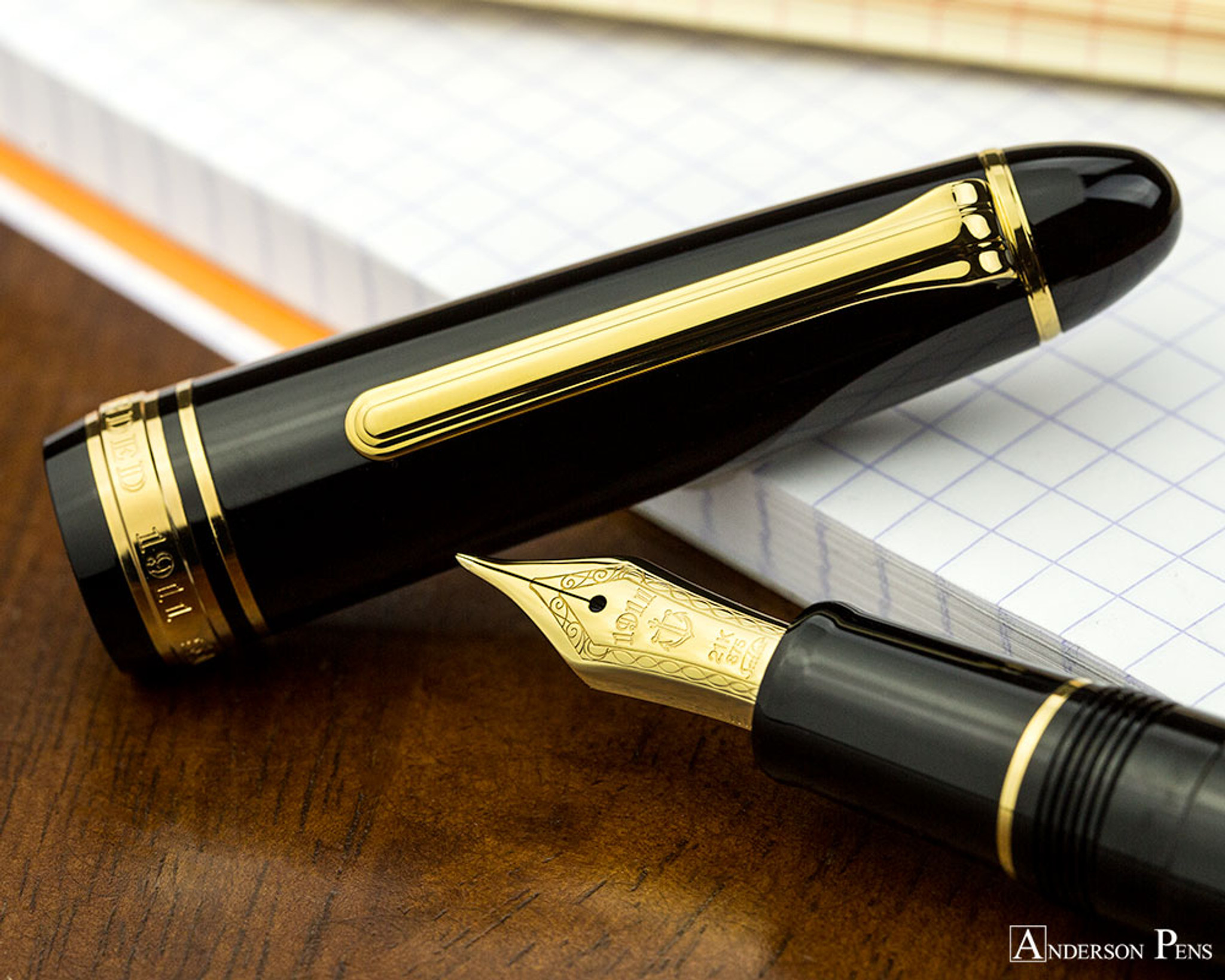 Sailor 1911 Large Fountain Pen Black With Gold Trim Anderson