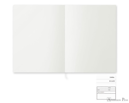 Midori MD Cotton Notebook - F3, Blank - Cream - Open