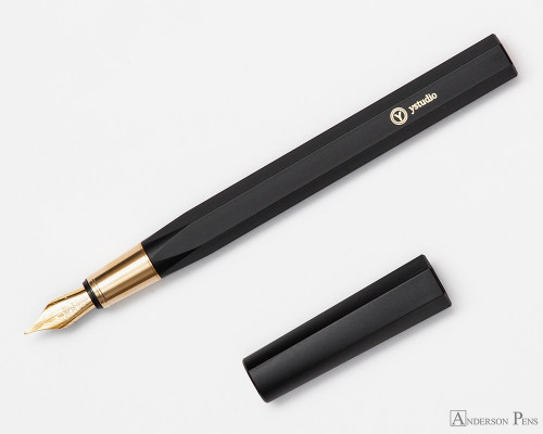 ystudio Resin and Brass - Black Fountain Pen