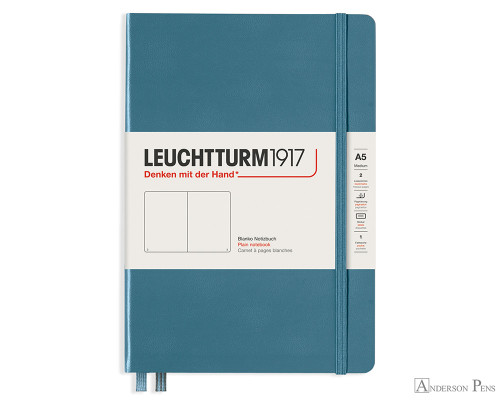 Leuchtturm1917 Notebook - A5, Blank - Stone Blue