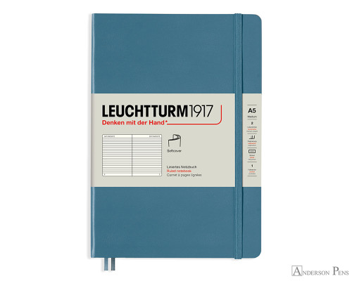Leuchtturm1917 Softcover Notebook - A5, Lined - Stone Blue
