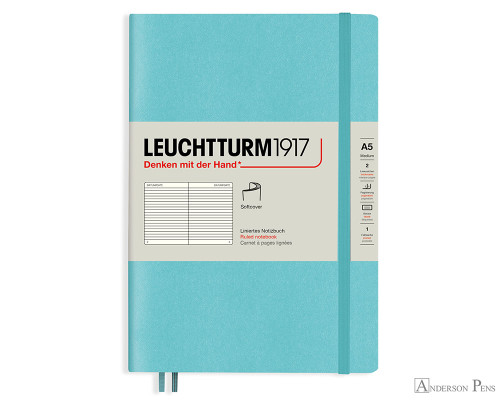 Leuchtturm1917 Softcover Notebook - A5, Lined - Aquamarine