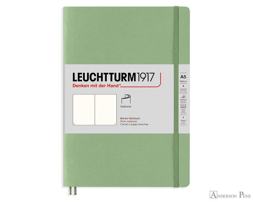 Leuchtturm1917 Softcover Notebook - A5, Blank - Sage