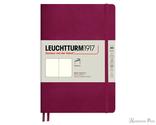 Leuchtturm1917 Softcover Notebook - A5, Blank - Port Red