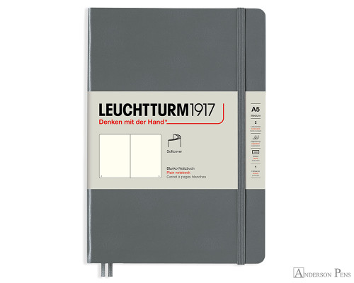 Leuchtturm1917 Softcover Notebook - A5, Blank - Anthracite