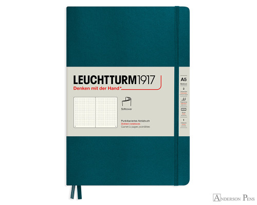 Leuchtturm1917 Softcover Notebook - A5, Dot Grid - Pacific Green