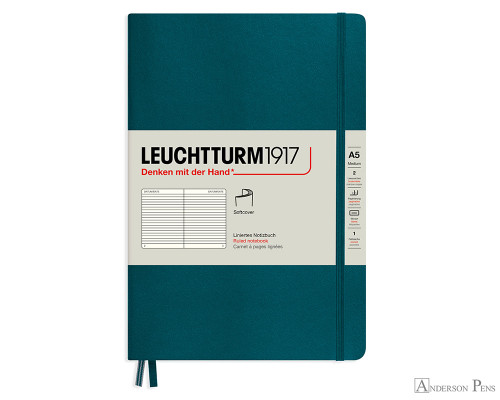 Leuchtturm1917 Softcover Notebook - A5, Lined - Pacific Green