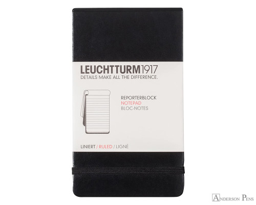 Leuchtturm1917 Reporter Notebook - A6, Lined - Black