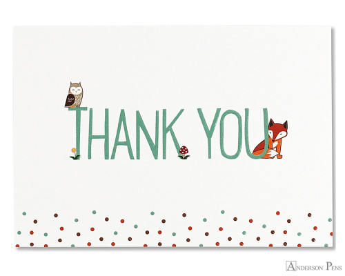 Peter Pauper Press Thank You Notecards - 5 x 3.5, Woodland Friends