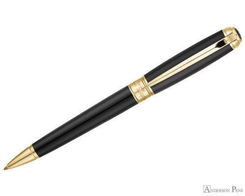 S.T. Dupont Line D Medium Ballpoint - Black with Gold Trim