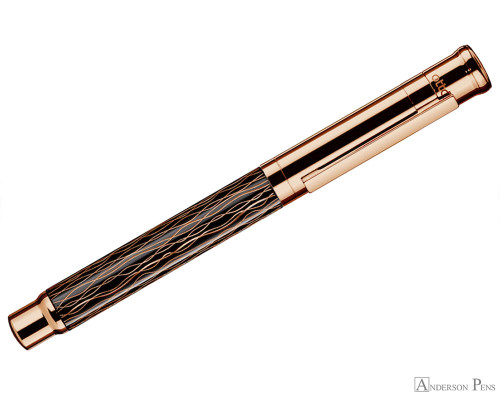 Otto Hutt design04 Rollerball - Wave Black with Rose Gold Trim