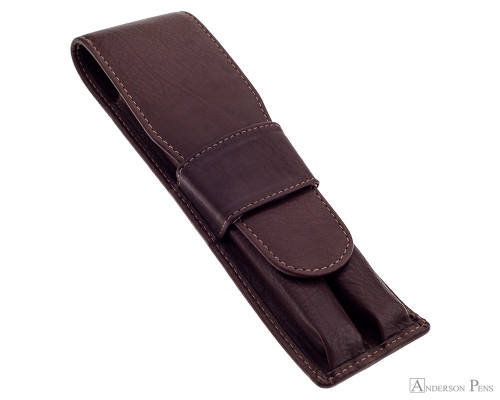 Girologio 2 Pen Case - Brown Leather