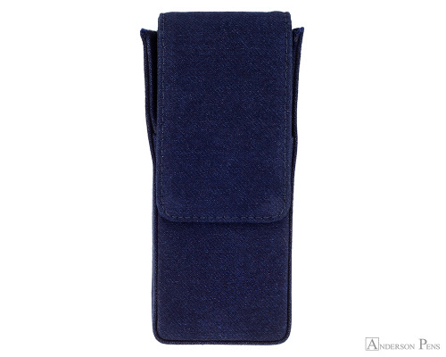 Girologio 3 Pen Magnetic Case - Denim Blue Cotton - Front