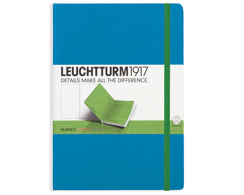 Leuchtturm1917 Notebook - A5, Blank - BiColor Azure/Lime