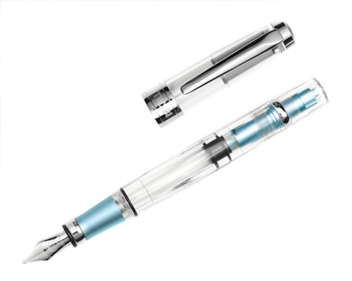 TWSBI Diamond 580AL Fountain Pen - Iceberg Blue - Open