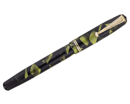 Parker Deluxe Challenger Fountain Pen - Green Marble, 14kt Broad Nib