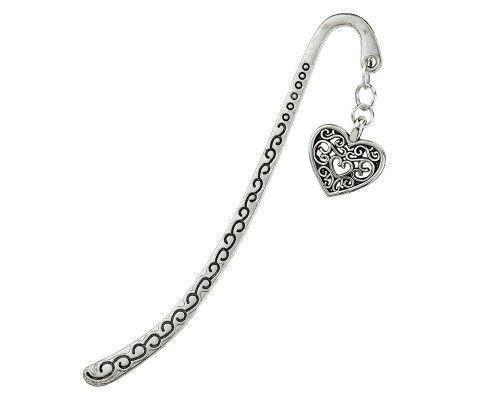 Anderson Pens Bookmarks - Filigree Heart, Silver