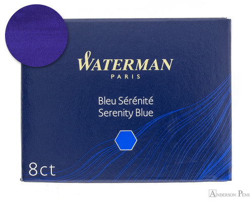 Waterman Serenity Blue Ink Long Cartridges (8 Pack)