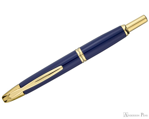 Pilot Vanishing Point Fountain Pen - Blue with Gold Trim