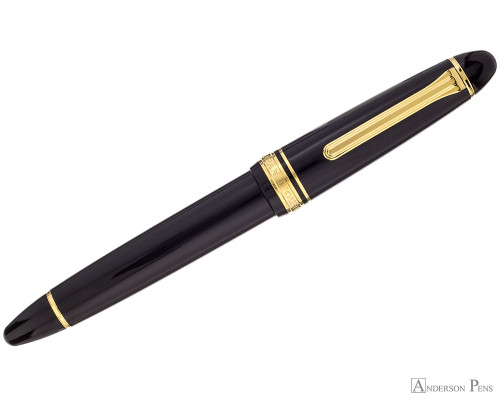 Sailor 1911 Large Fountain Pen - Black with Gold Trim, Lefty Nib