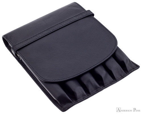 Girologio 6 Pen Case - Black Leather